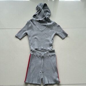 Crop top hoodie & shorts set Size S